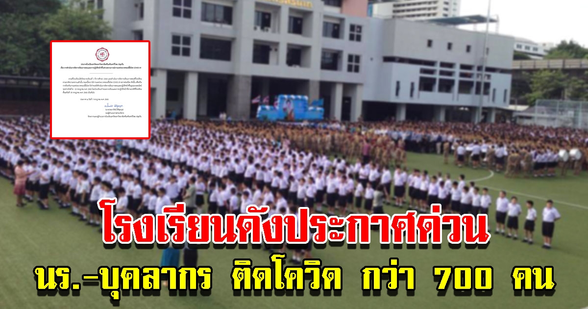 โรงเรียนดังประกาศด่วน หลังติด CV กว่า 700 คน