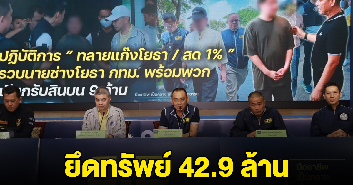 รวบแก๊ง 1% ช่างโยธา กทม. เรียกรับสินบน ยึดทรัพย์ 42.9 ล้าน