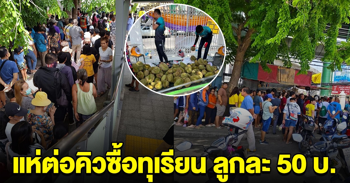 คนแห่ถามพิกัด ทุเรียนลูกละ 50 บ. ล่าสุดคนต่อคิวแน่น