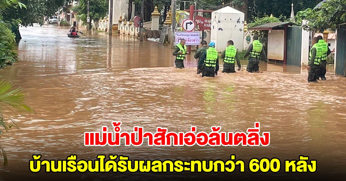 เพชรบูรณ์อ่วม! แม่น้ำป่าสักเอ่อล้นตลิ่ง บ้านเรือนได้รับผลกระทบกว่า 600 หลัง