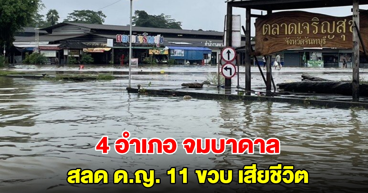 จันทบุรียังอ่วม! ฝนตกหนักต่อเนื่อง 4 อำเภอ จมบาดาล ด.ญ. 11 ขวบเสียชีวิต