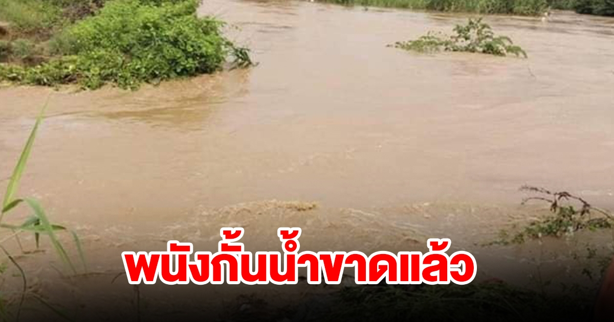 พนังกั้นน้ำแม่สายขาดแล้ว น้ำไหลทะลักแรง