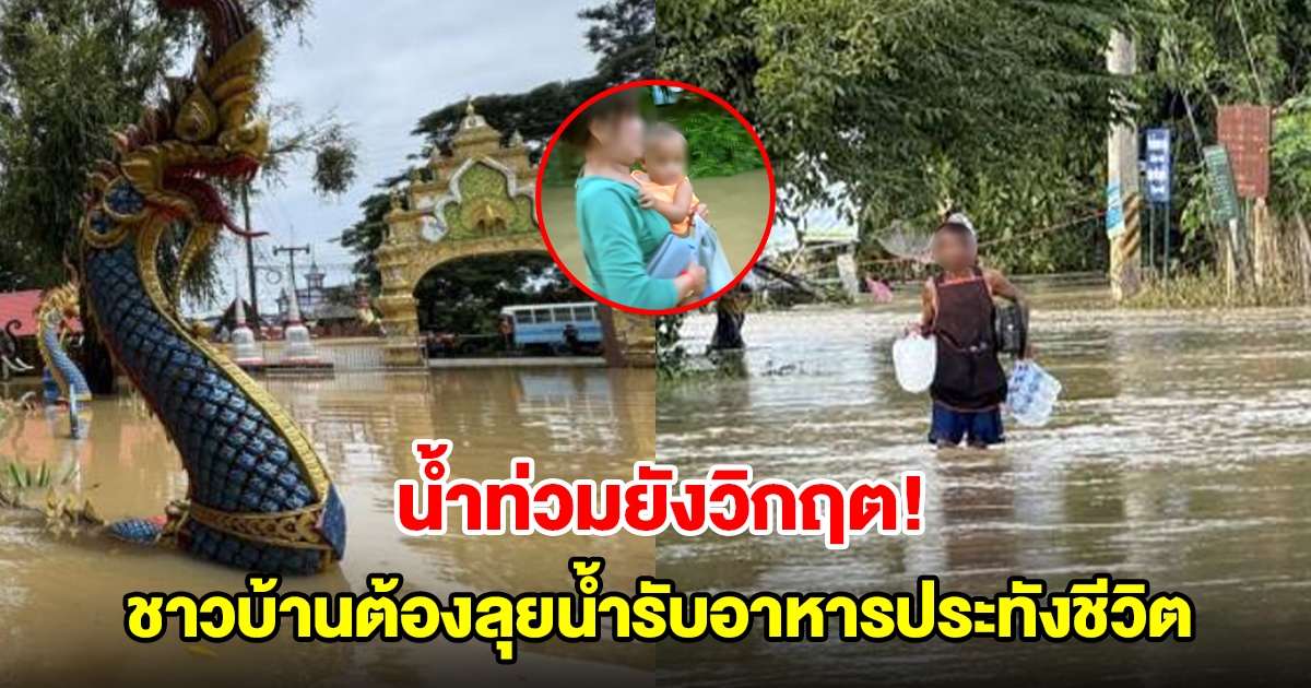 วิกฤต! เชียงราย-พะเยา ชาวบ้านต้องลุยน้ำรับอาหารประทังชีวิต