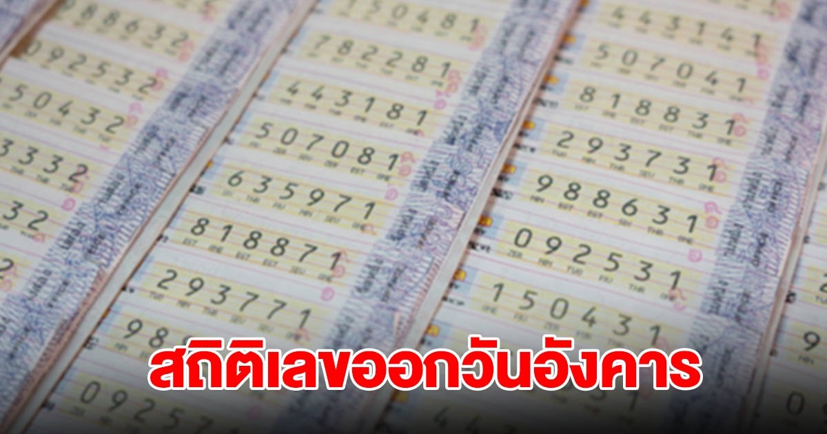 สถิติเลขออกวันอังคาร ย้อนหลัง 20 ปี