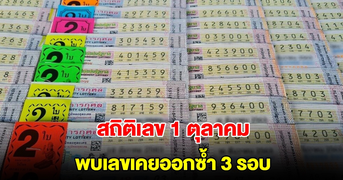 สถิติเลข 1 ตุลาคม ย้อนหลัง 20 ปี พบเลขเคยออกซ้ำ 3 รอบ