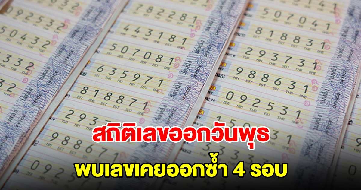 สถิติเลขออกวันพุธ ย้อนหลัง 10 ปี พบเลขเคยออกซ้ำ 4 รอบ