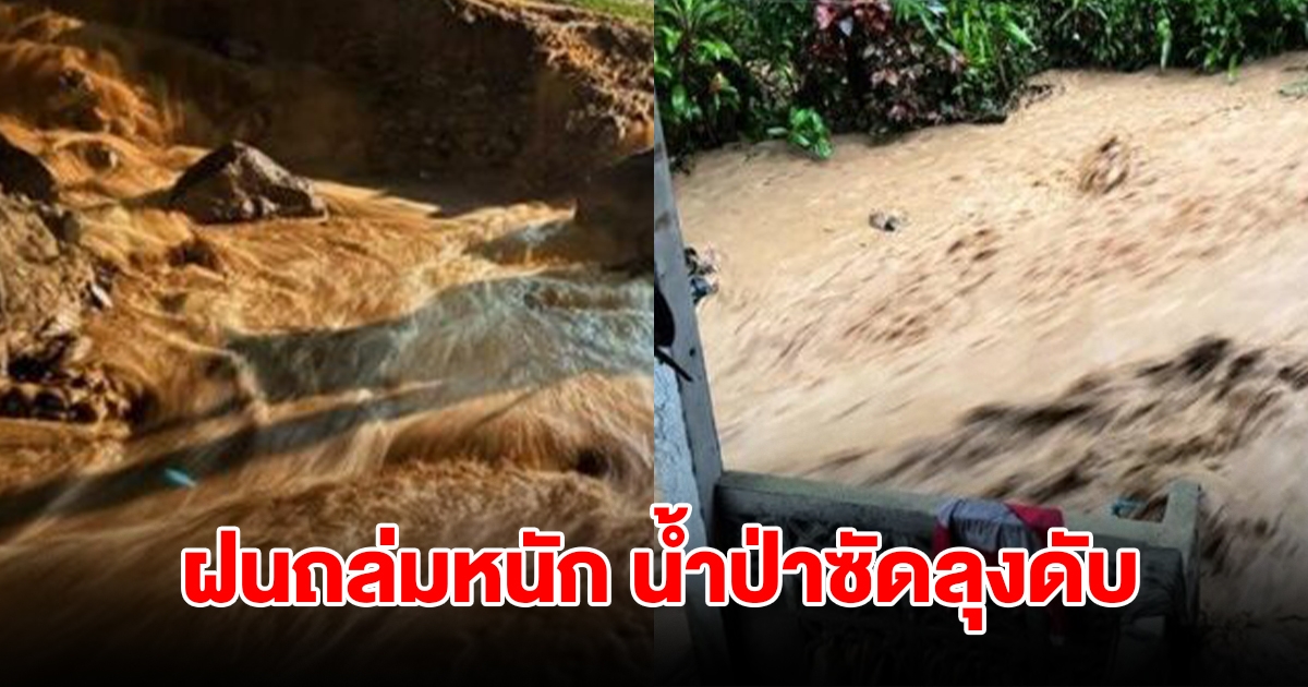 ฝนถล่มหนัก น้ำป่าซัดลุงดับ บ้าน 2 หลังทรุดไหลไปกับน้ำ