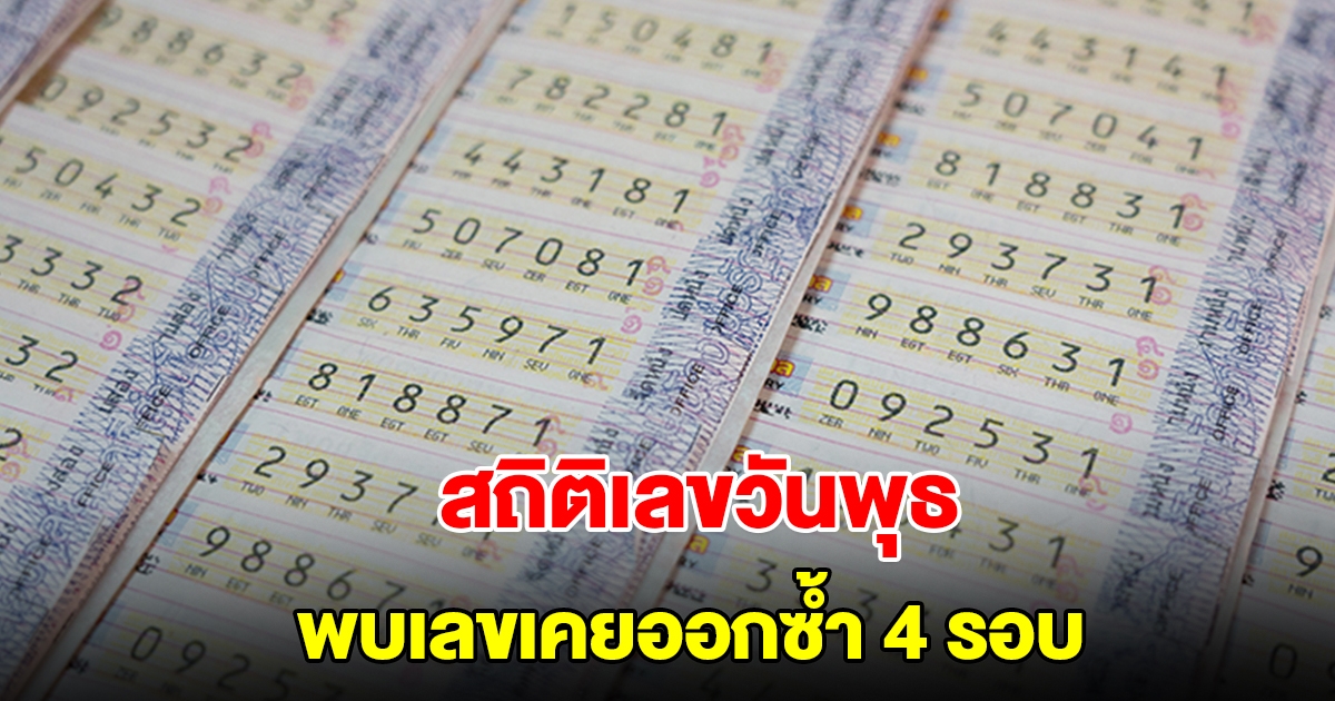 ส่องสถิติเลขออกวันพุธ ย้อนหลัง 10 ปี พบเลขเคยออกซ้ำ 4 รอบ