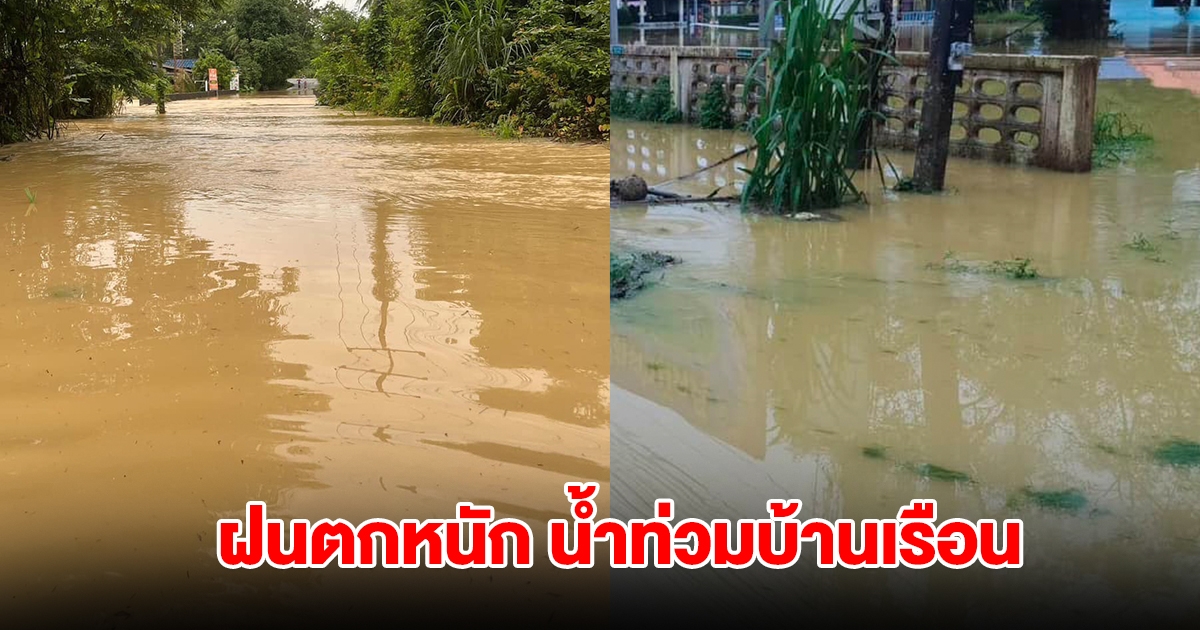 ฝนตกหนัก น้ำเอ่อล้นเข้าท่วมบ้านเรือนประชาชนแล้วหลายพื้นที่