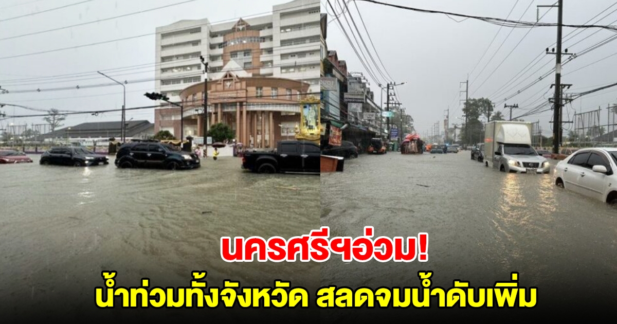 นครศรีธรรมราช ฝนตกหนักเมืองจมทั้งจังหวัด สลดจมน้ำเสียชีวิตเพิ่มอีกราย