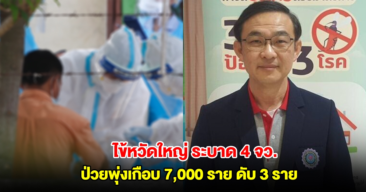 ไข้หวัดใหญ่ 4 จังหวัด ป่วยพุ่งเกือบ 7,000 ราย เสียชีวิตแล้ว 3 ราย เผยสถานที่ระบาดหนัก