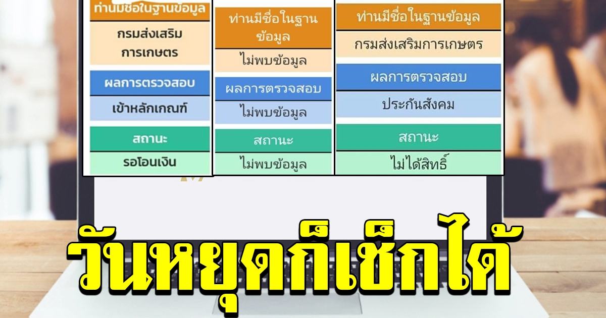 เกษตรกรเช็กสถานะรับเงิน 5 พัน