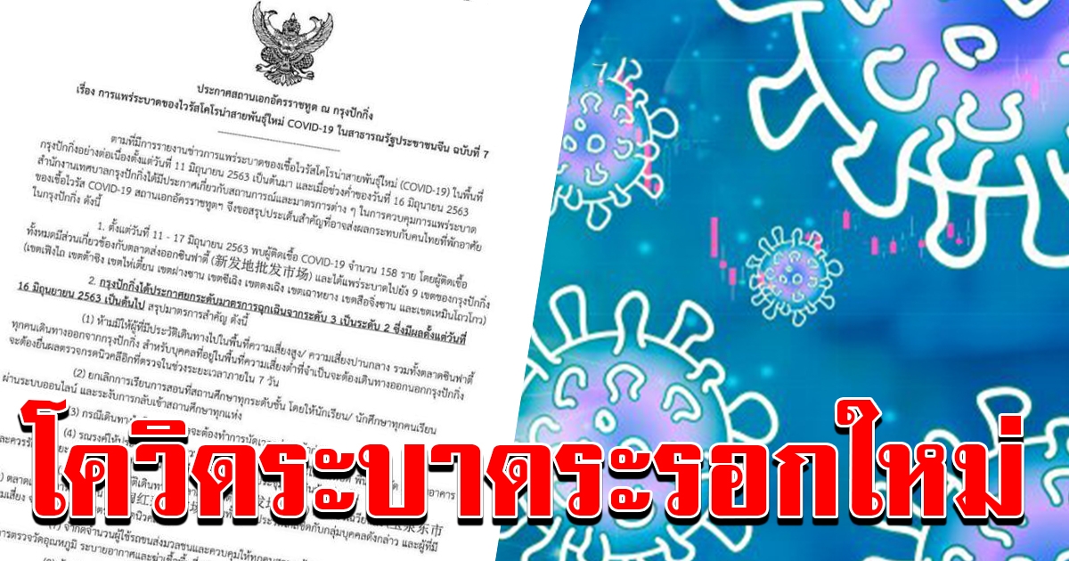 สถานทูตไทยโพสต์ประกาศเตือนคนไทยใน ปักกิ่ง หลังโควิด 19 ระบาดระลอกใหม่